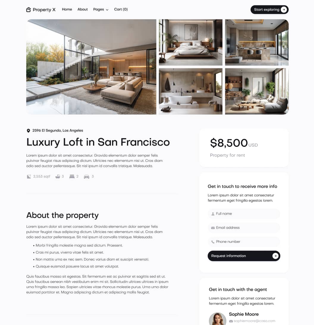 Property X - Listing Single Page - Real Estate Webflow Template