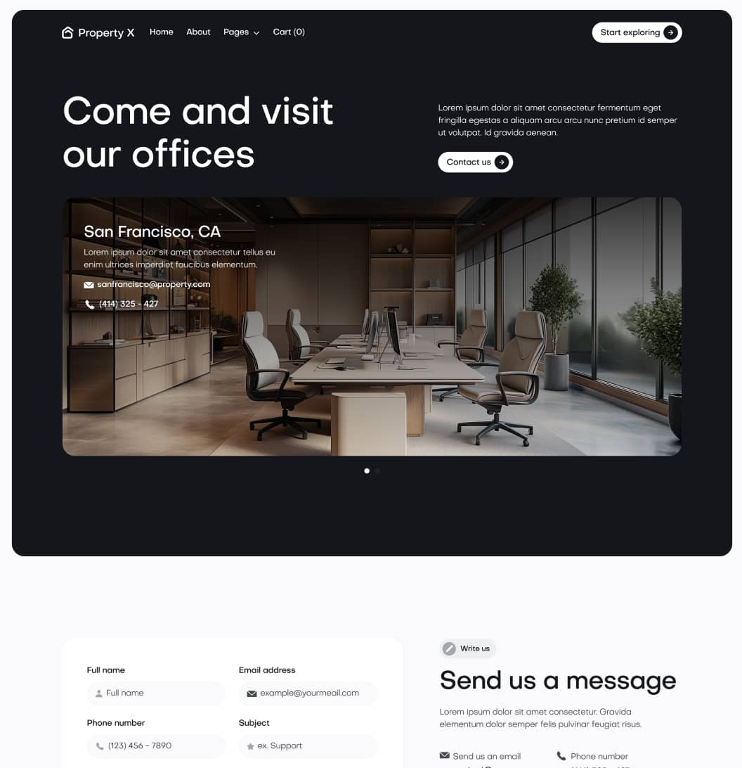 Property X - Contact V3 Page - Real Estate Webflow Template