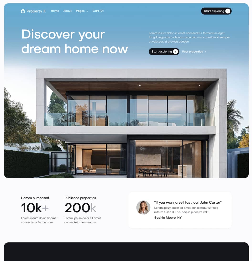 Property X - Home V1 Page - Real Estate Webflow Template