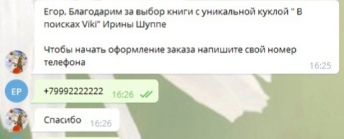 Успешная проверка телефона (сообщение тестовое)