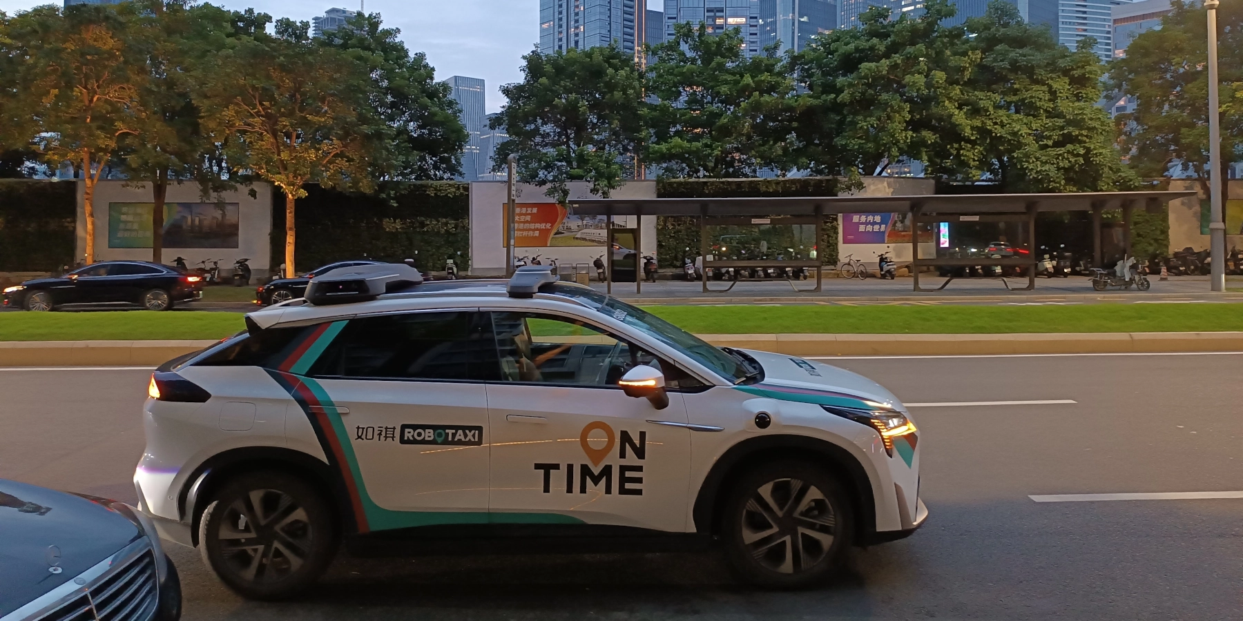 Robotaxi s čínském městě