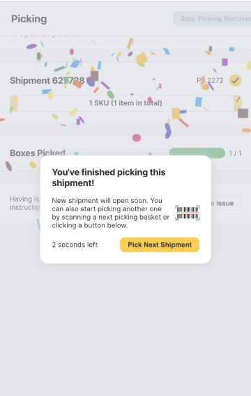 picking confetti explosion