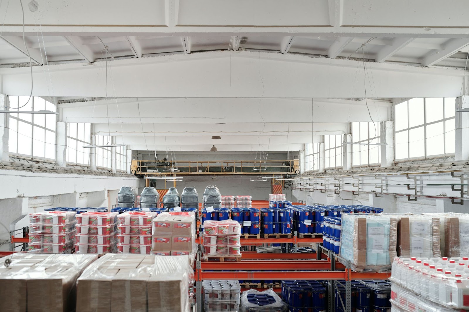 A warehouse storing goods