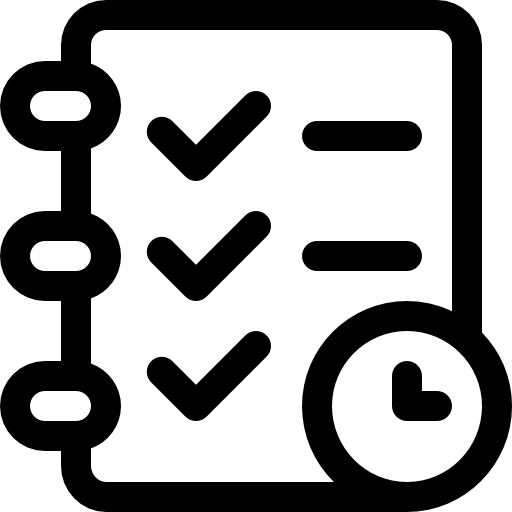 Checkliste mit Uhr – Symbol für Projektplanung und Zeitmanagement