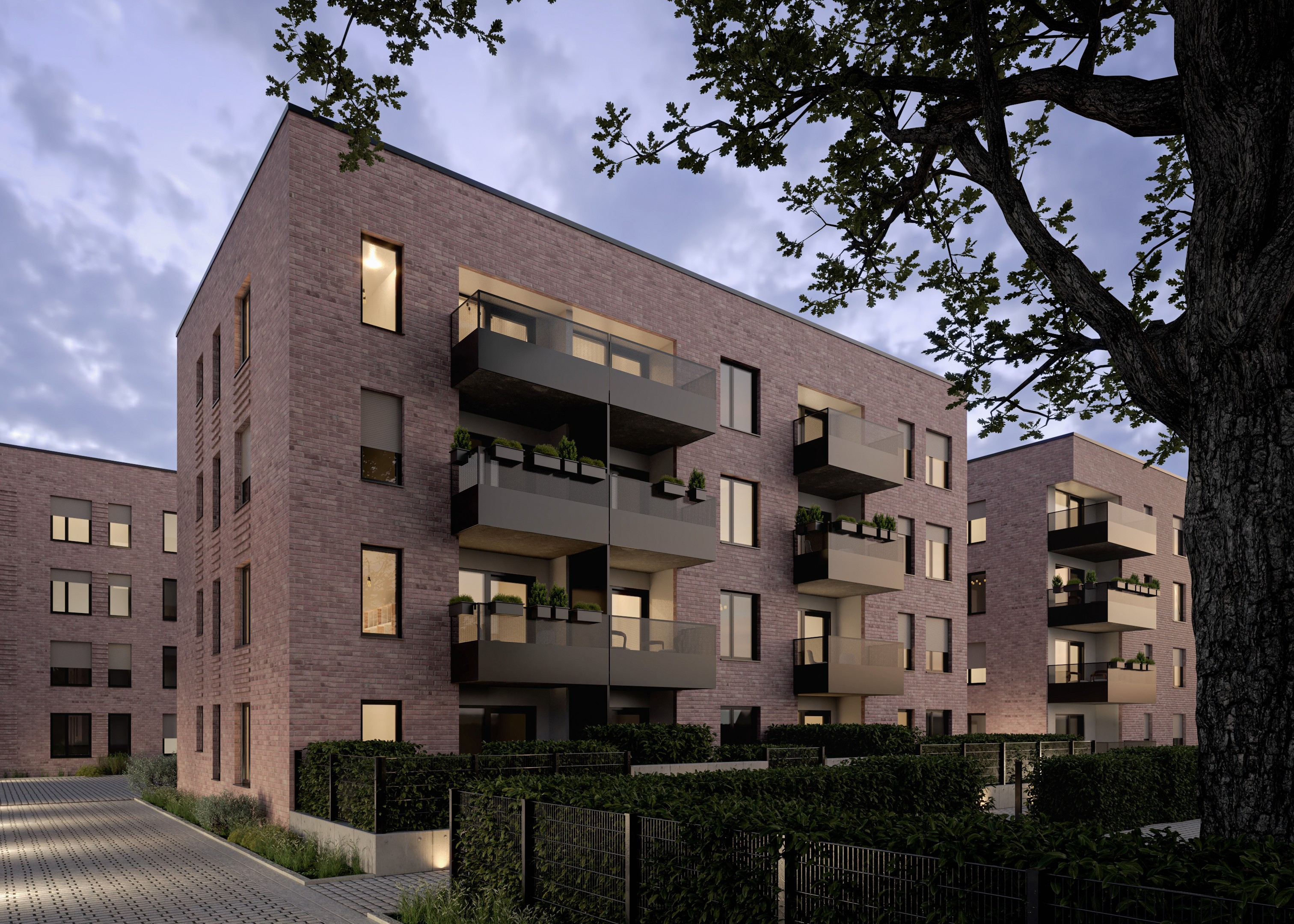 Architekturmodell eines mehrstöckigen Wohngebäudes mit Holz- und Glasfassade – Modellbau Projektbeispiel