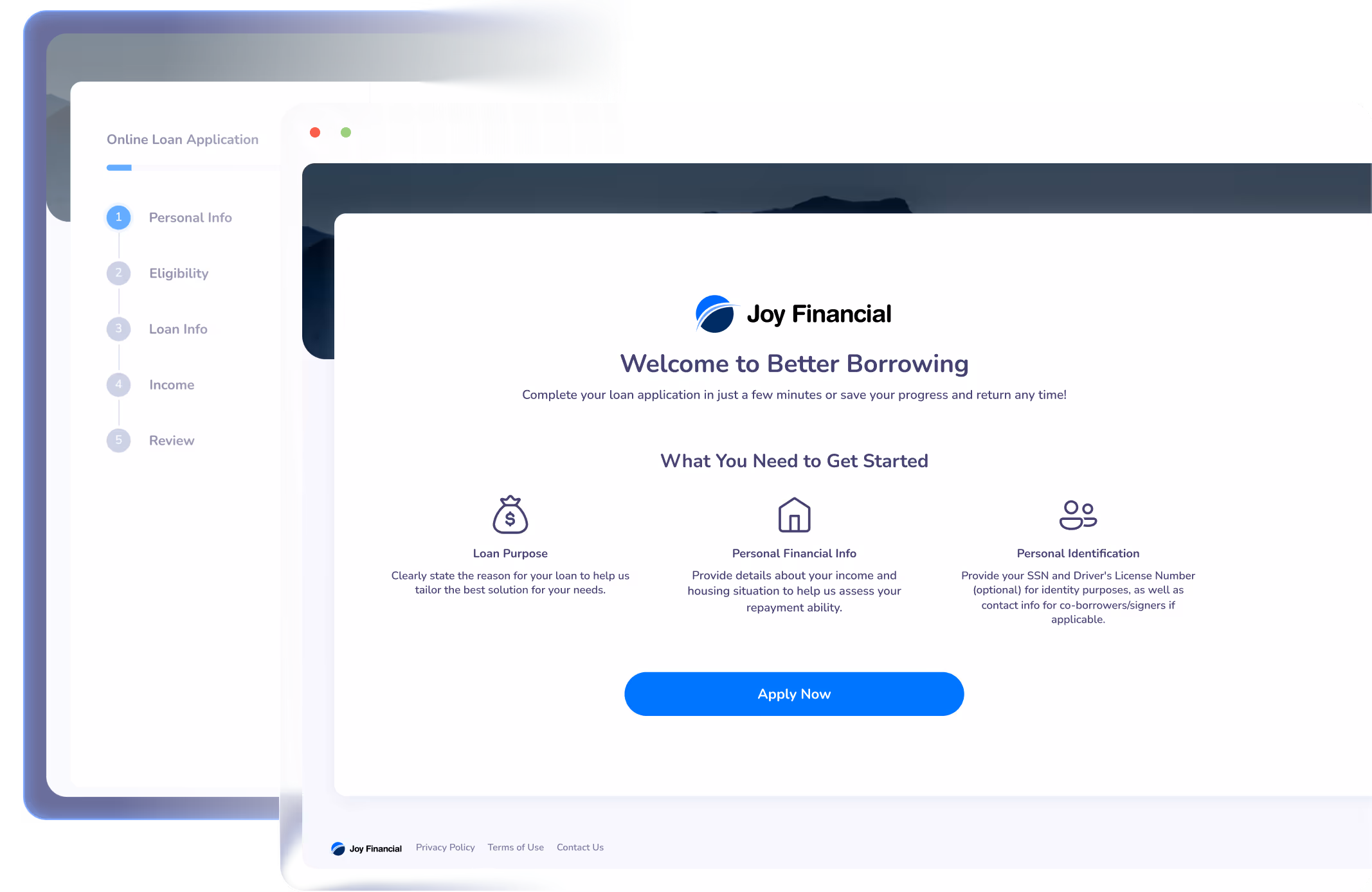 Online Loan Home Screen - Bankjoy