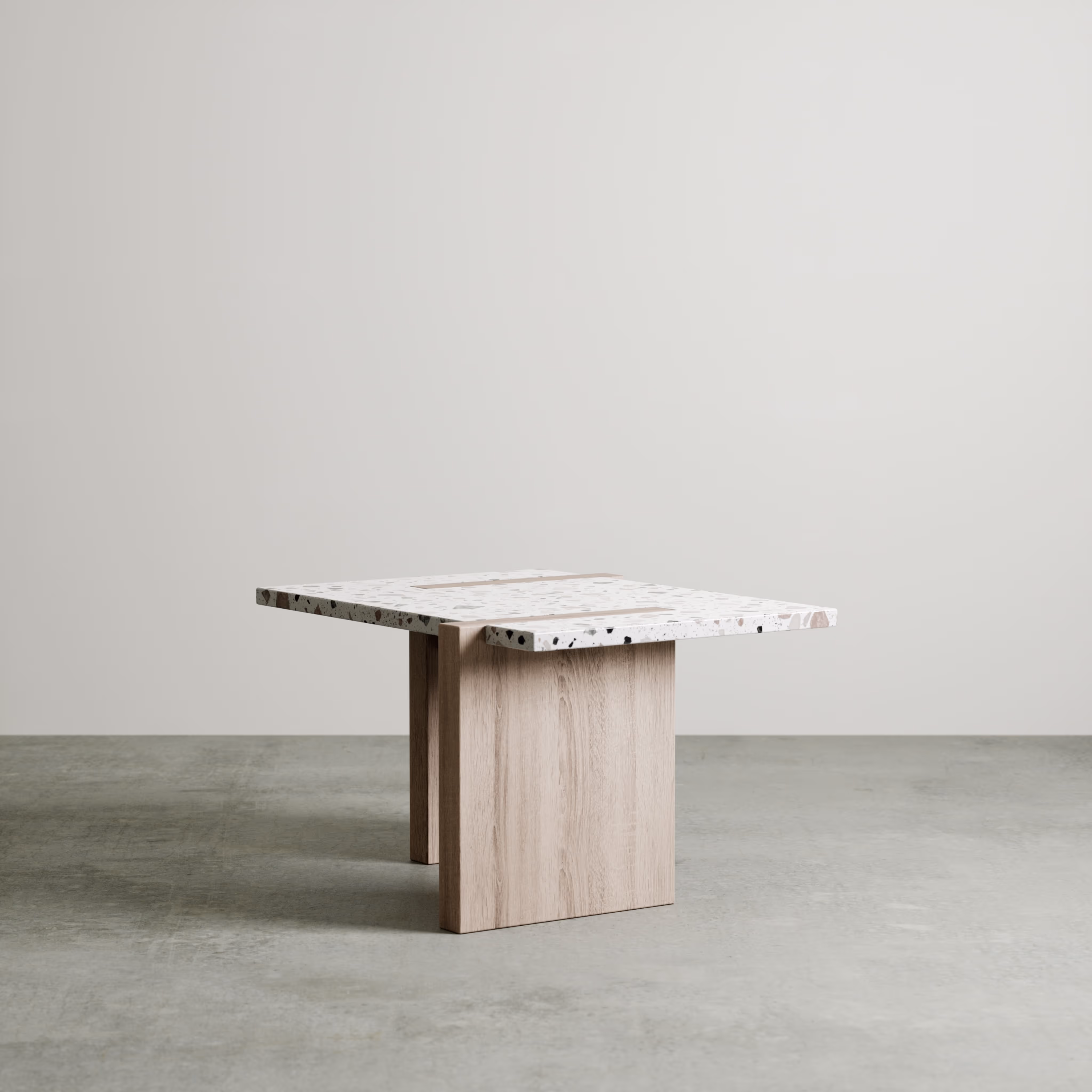 High-detail 3D product visualization of a minimalist table, designed for precise material definition and customizable product configurations.