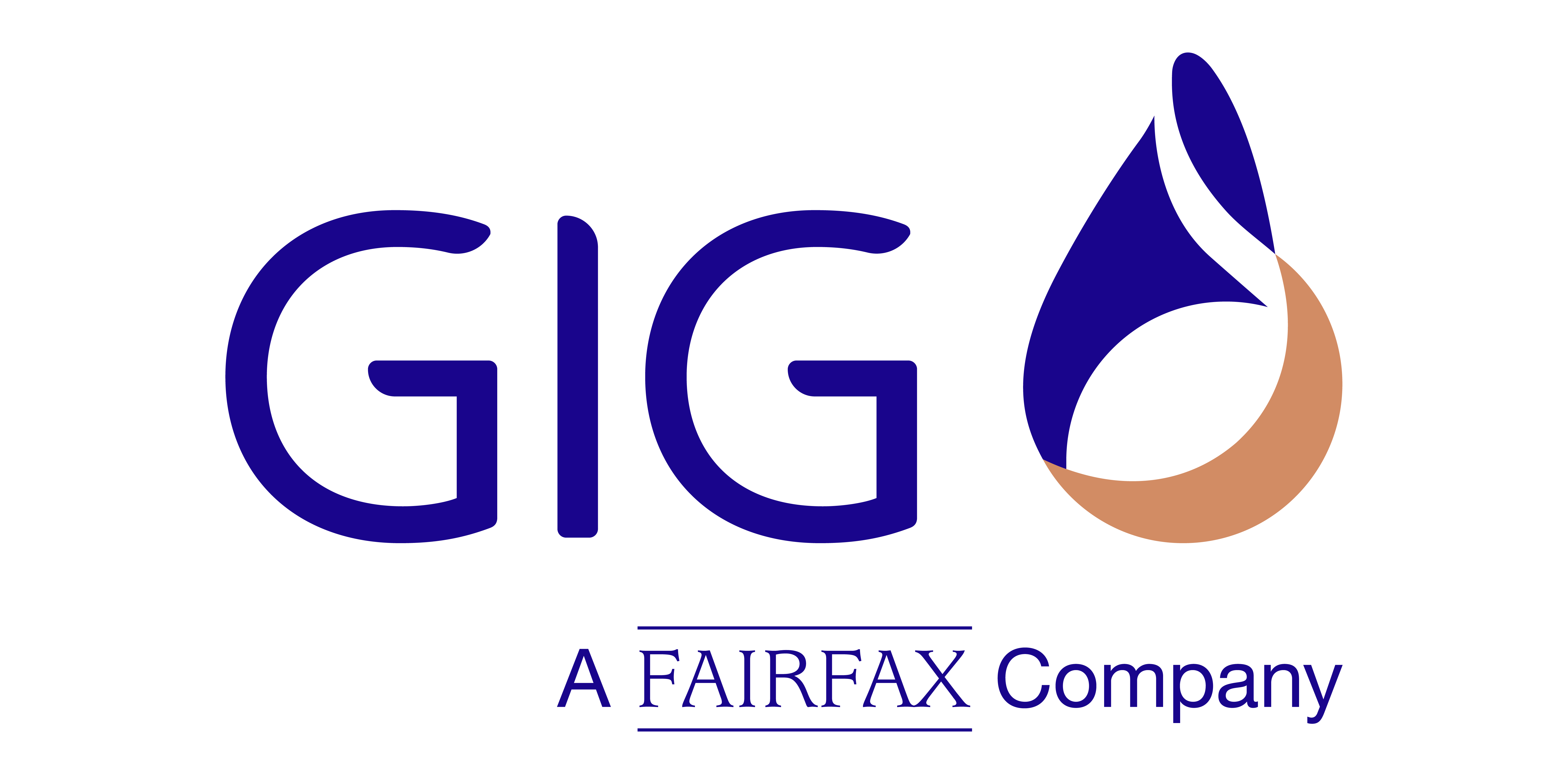 GiG logo with stylized purple and peach flame graphic and the text 'A FAIRFAX Company' below.