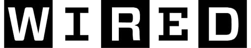 Text spelling out the word WIRED with alternating black and white background squares.