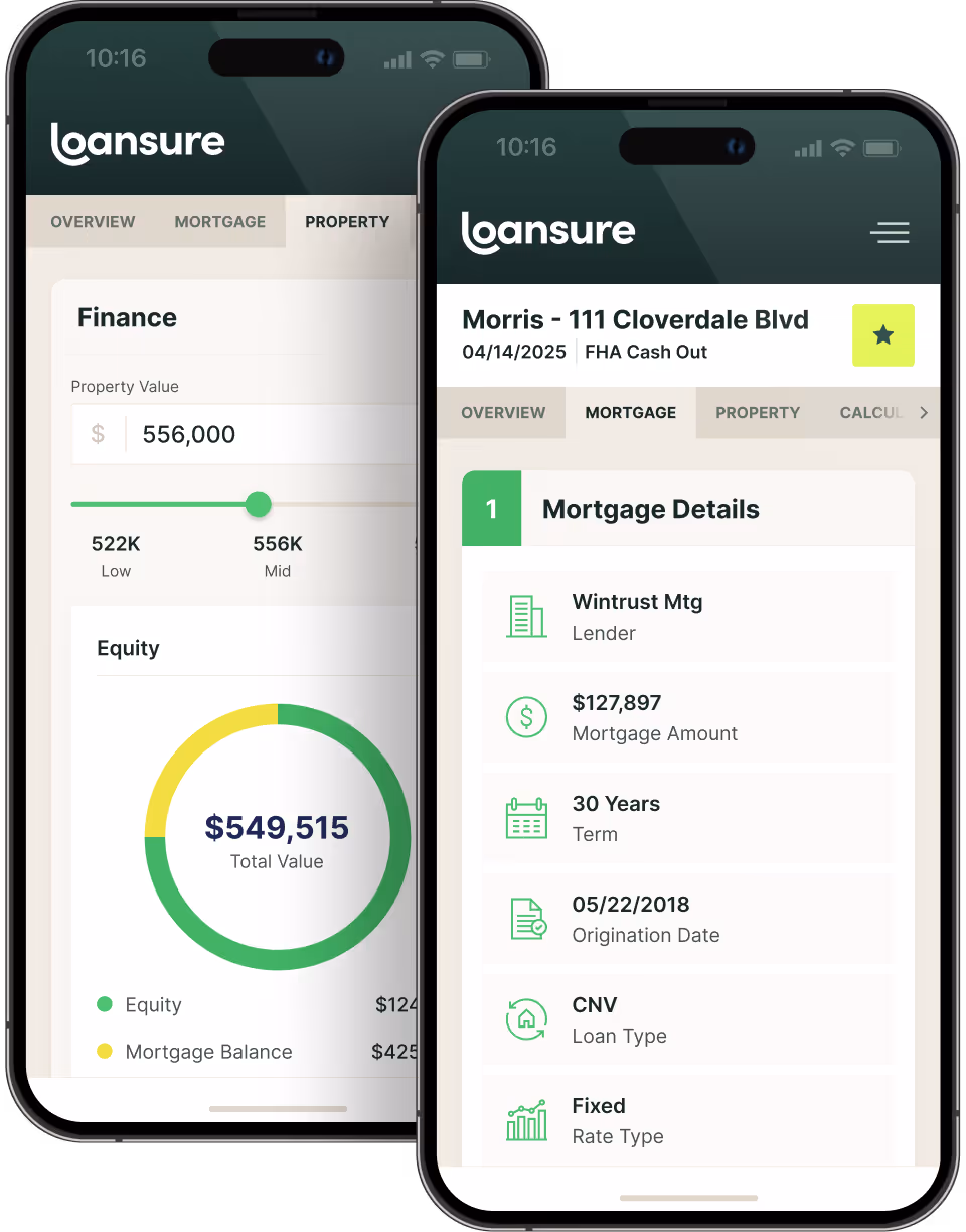 Loansure product mockup phones