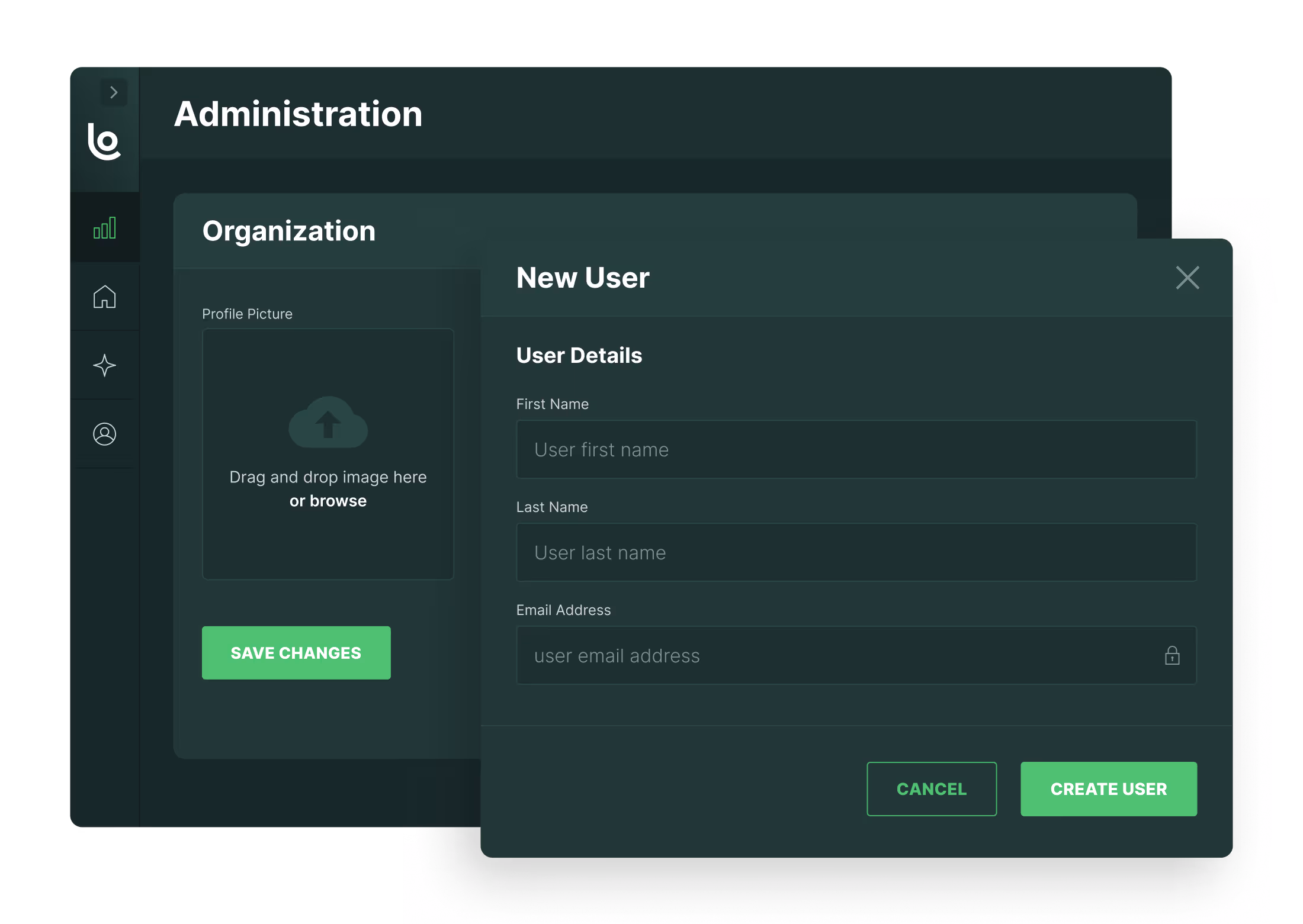 Loansure UI Admin Section