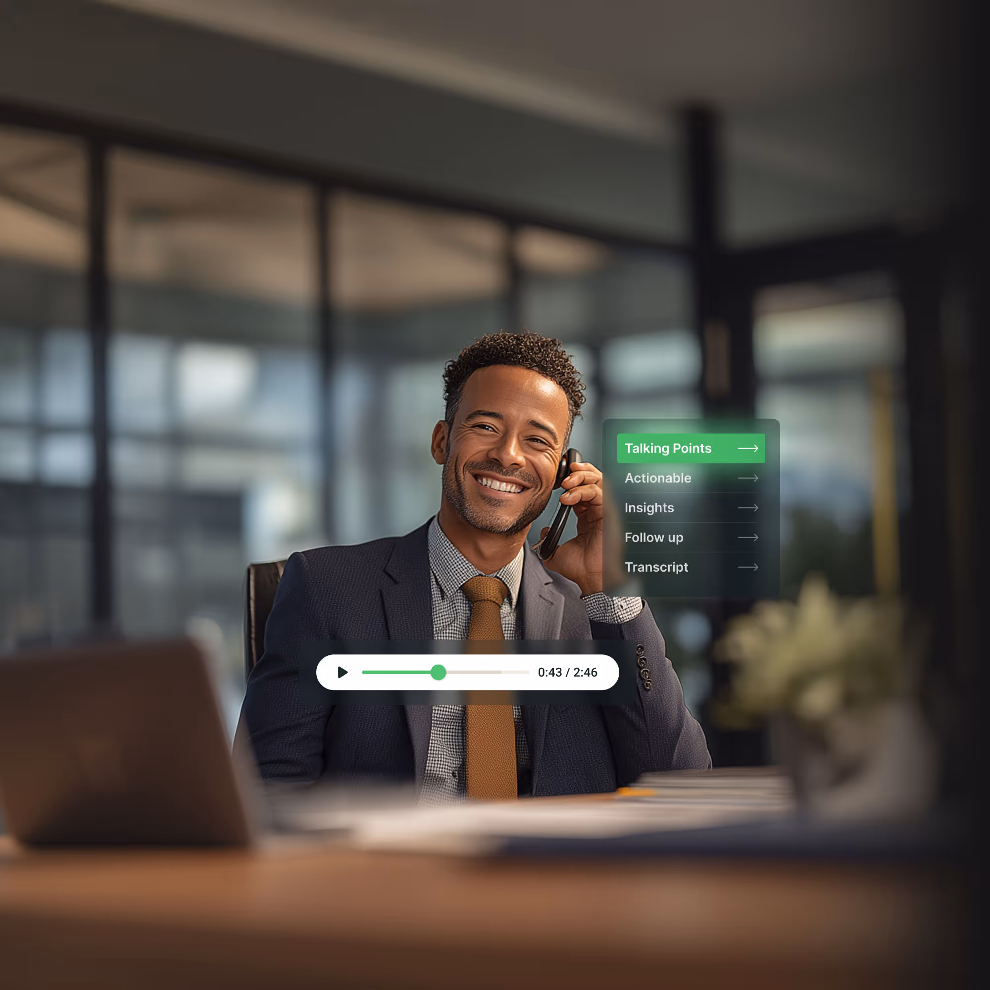 Mortgage lender speaking to a client on the phone