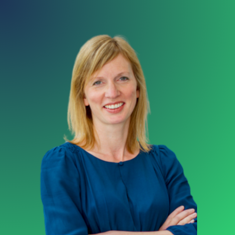 Headshot of Natalie Deacon with green backdrop