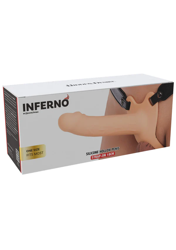 Strapon creux en silicone 16 cm
