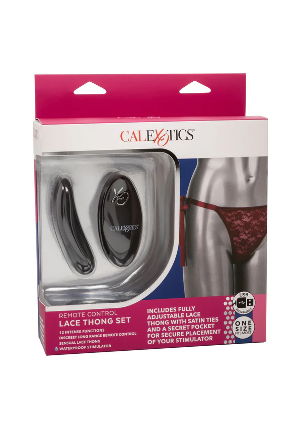 Ensemble de tangas en dentelle télécommandé