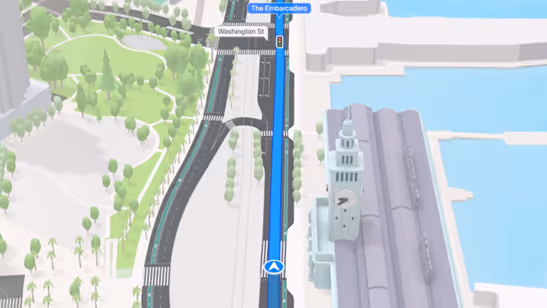 Figure 3. Apple Maps showing the digital 3D infrastructure