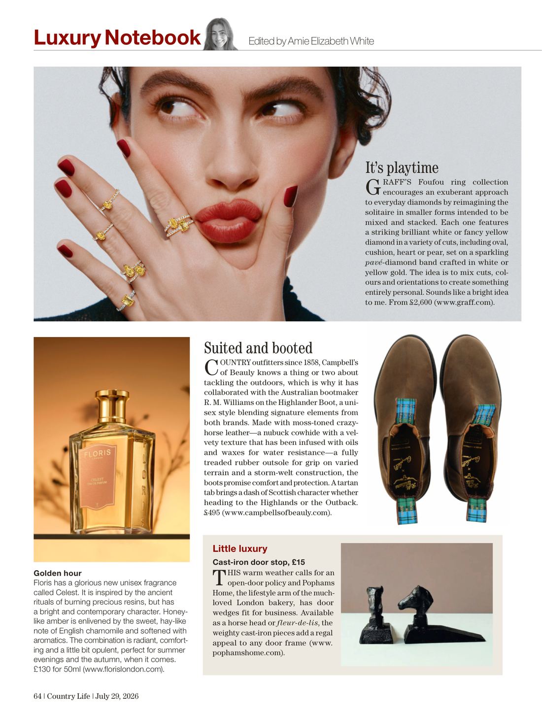 First page of the Country Life tearsheet