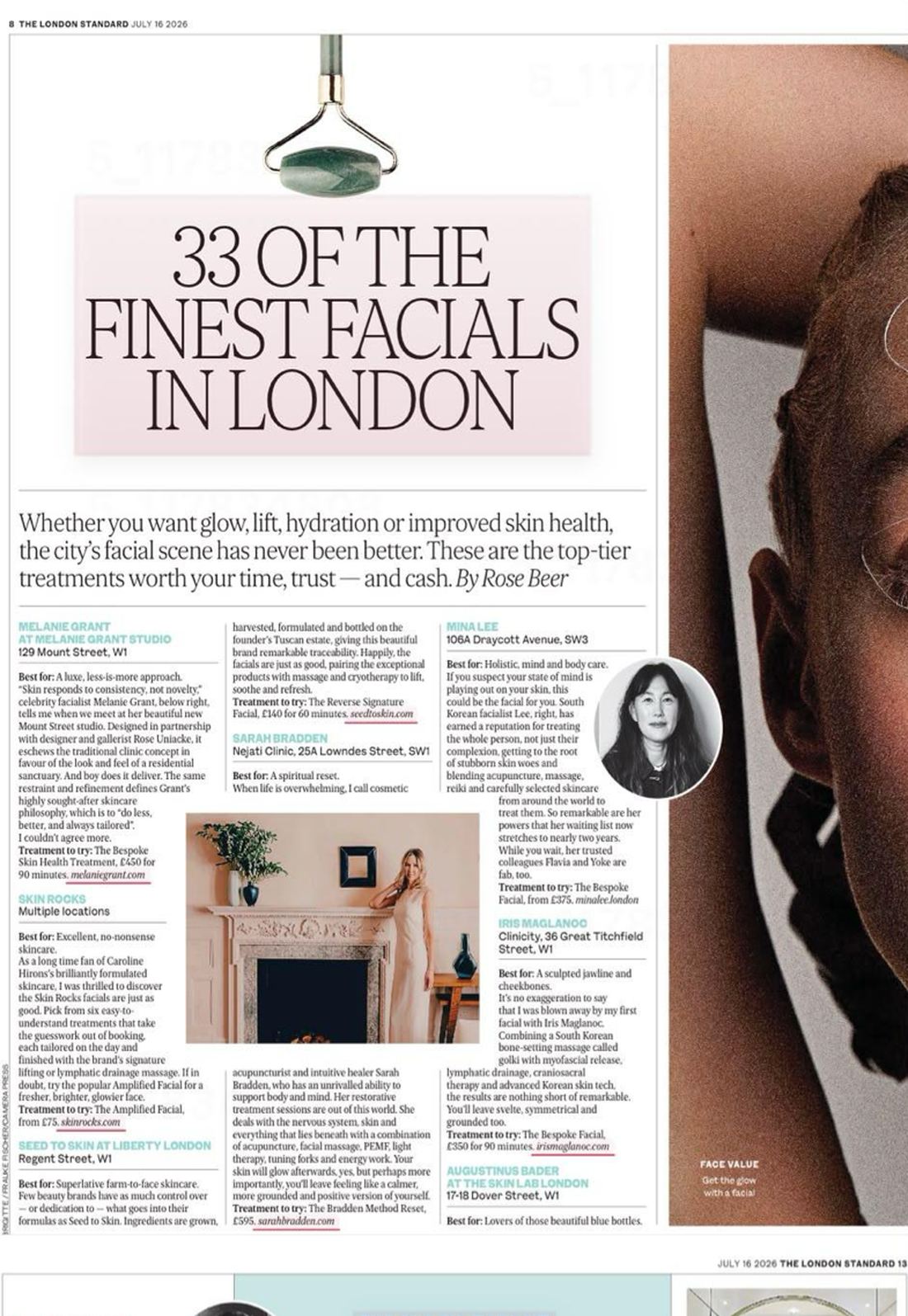 First page of The London Standard tearsheet