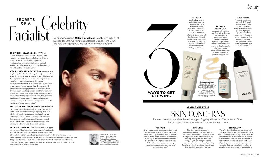 First page of the InStyle tearsheet