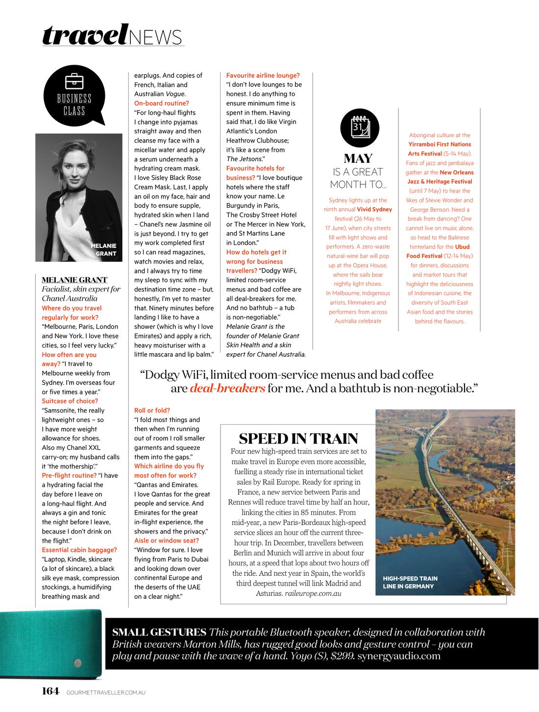 First page of the Gourmet Traveller tearsheet