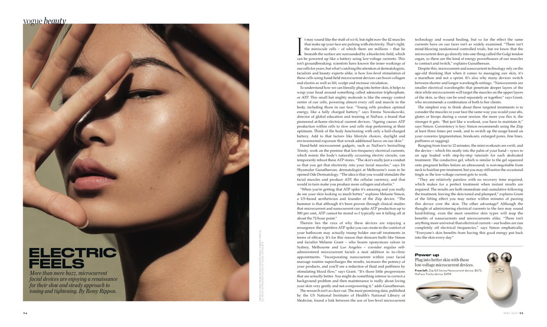 First page of the Vogue Australia tearsheet