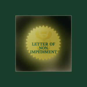 Letter of No Impediment