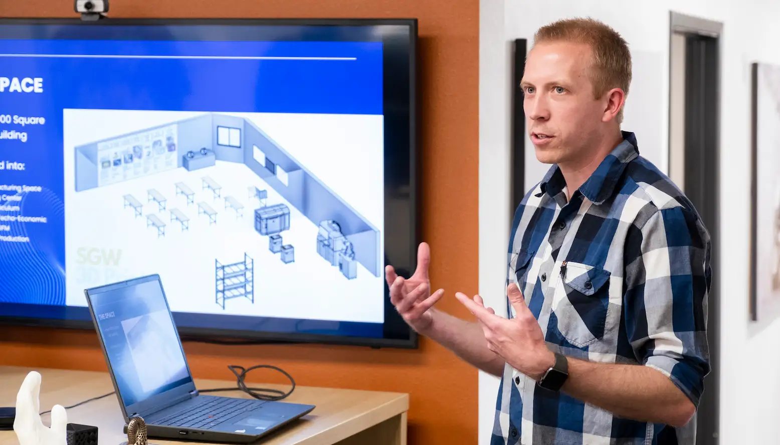 A man giving a presentation.