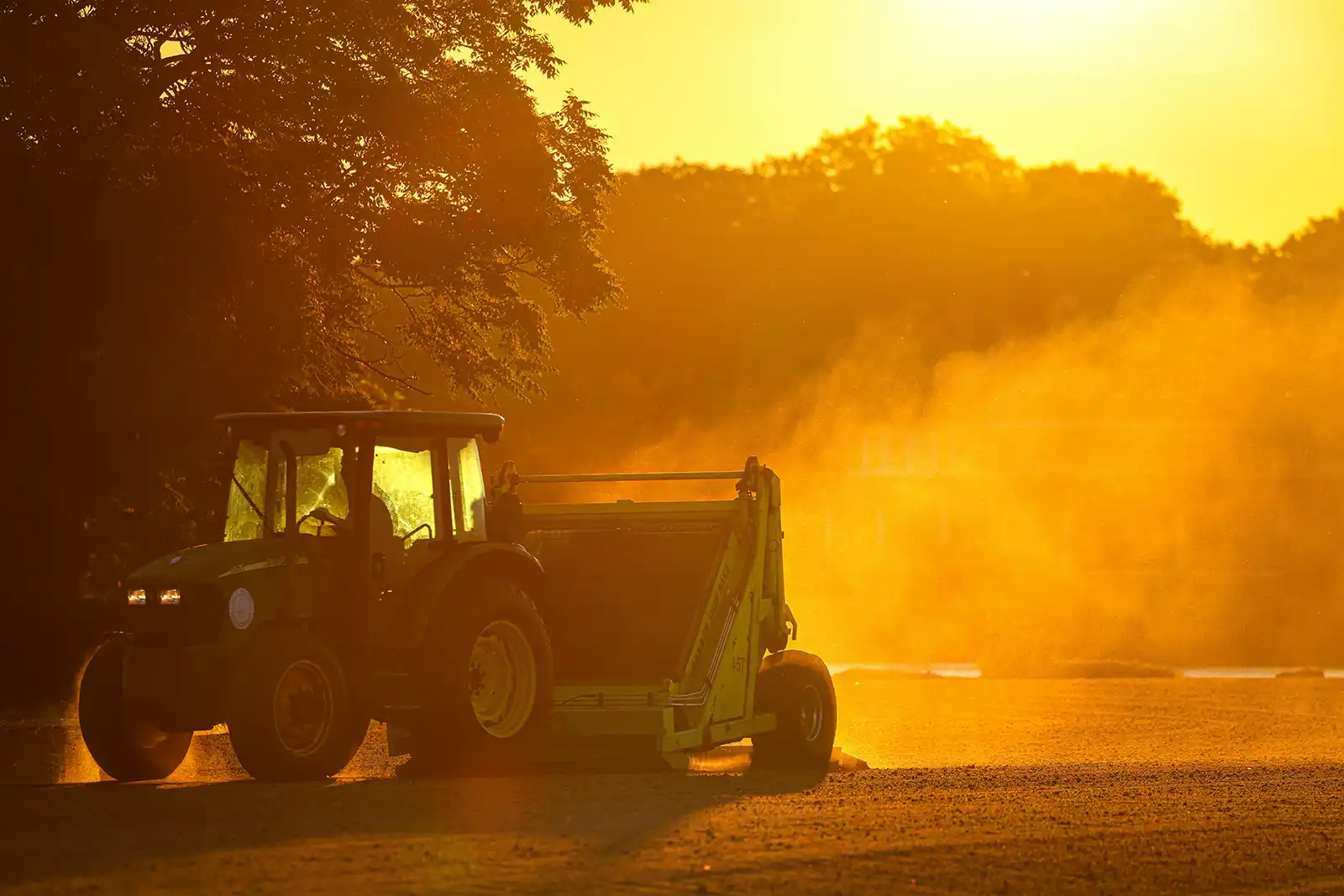 tractor in golden sunlight