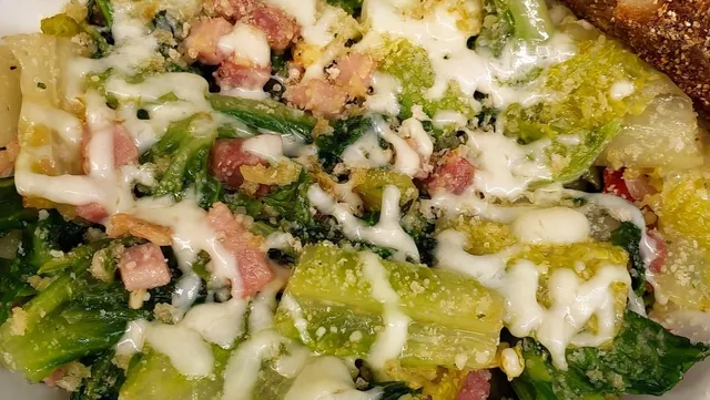 Utica Green plate with mozzarella cheese