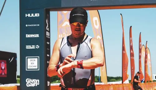 person checking fitness tracking watch