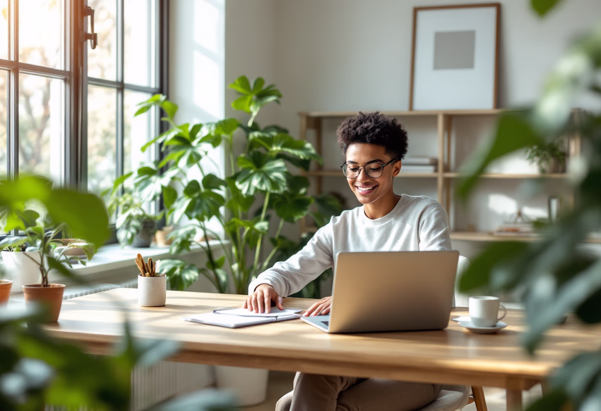 image of a user interacting with the software on a laptop