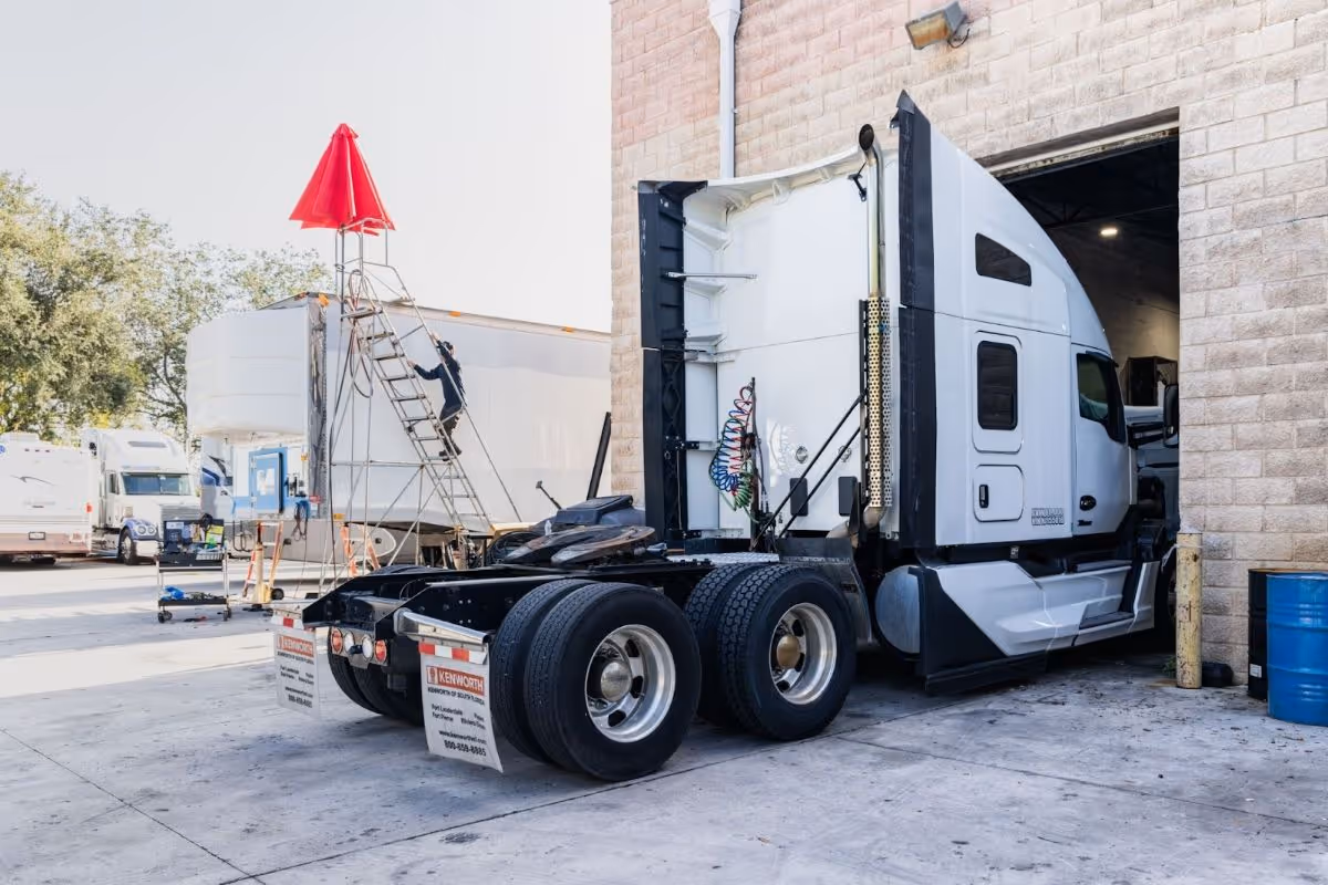 Fleet truck in the shop at NH Repairs in Broward County, FL