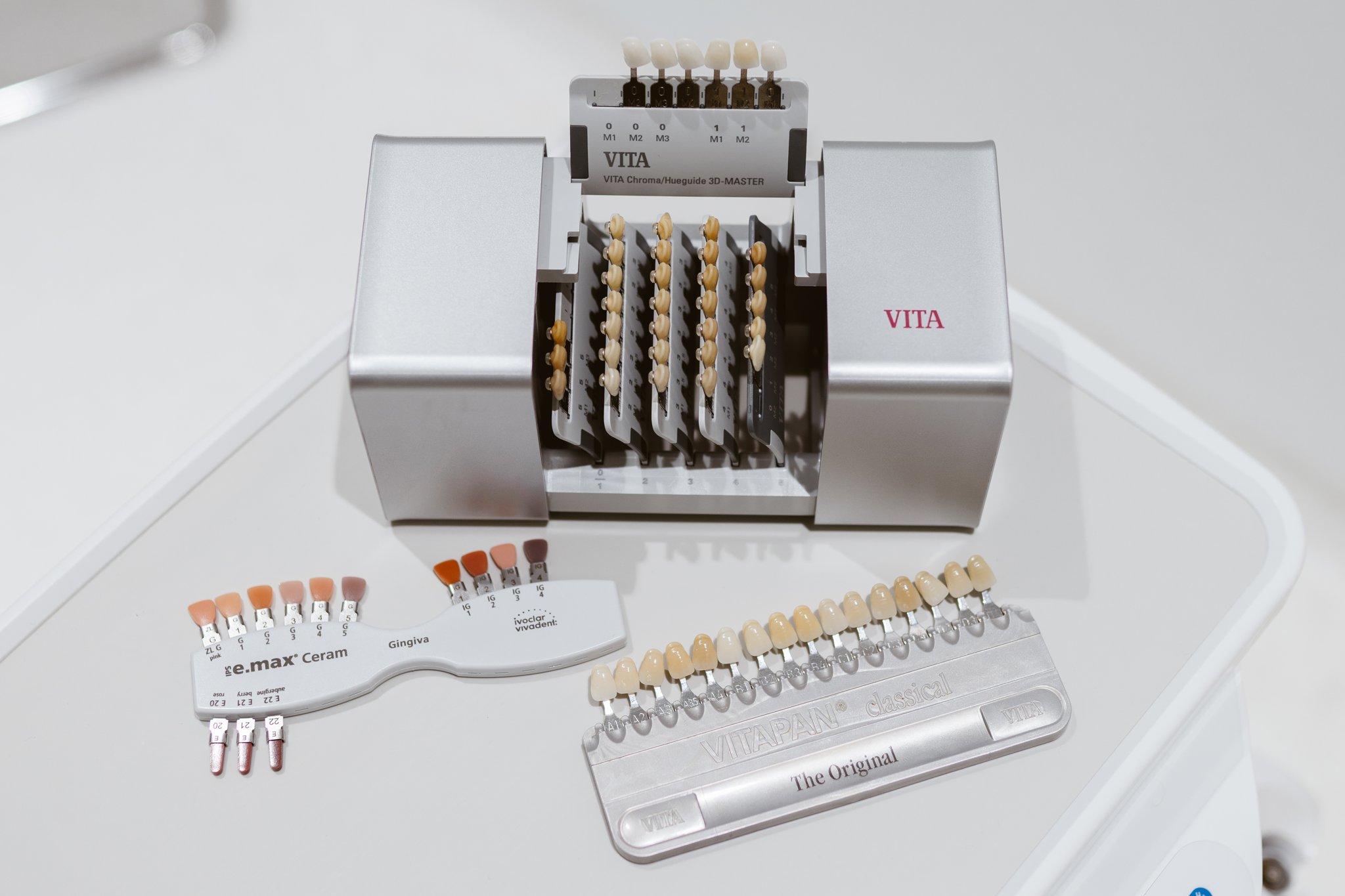 VITA tooth shade guides used for matching crown and veneer colours.