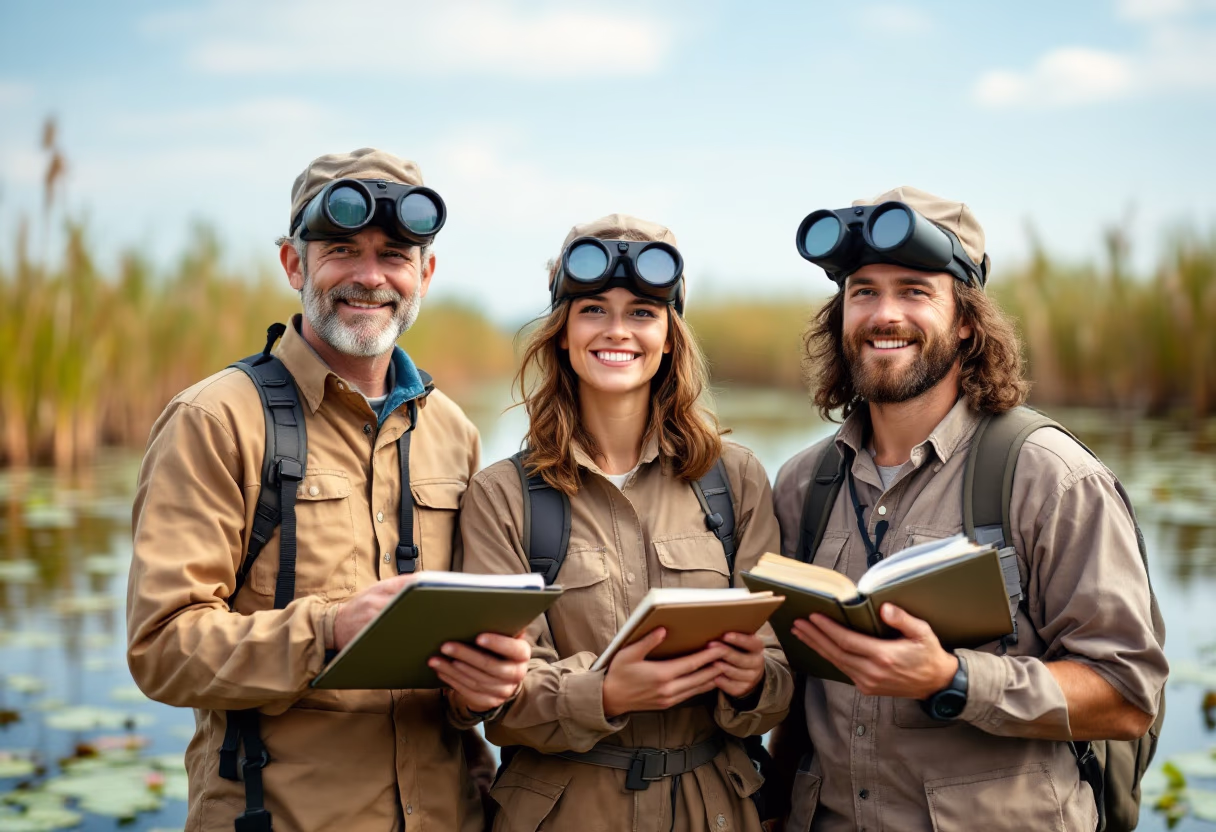 image of conservation team monitoring wildlife