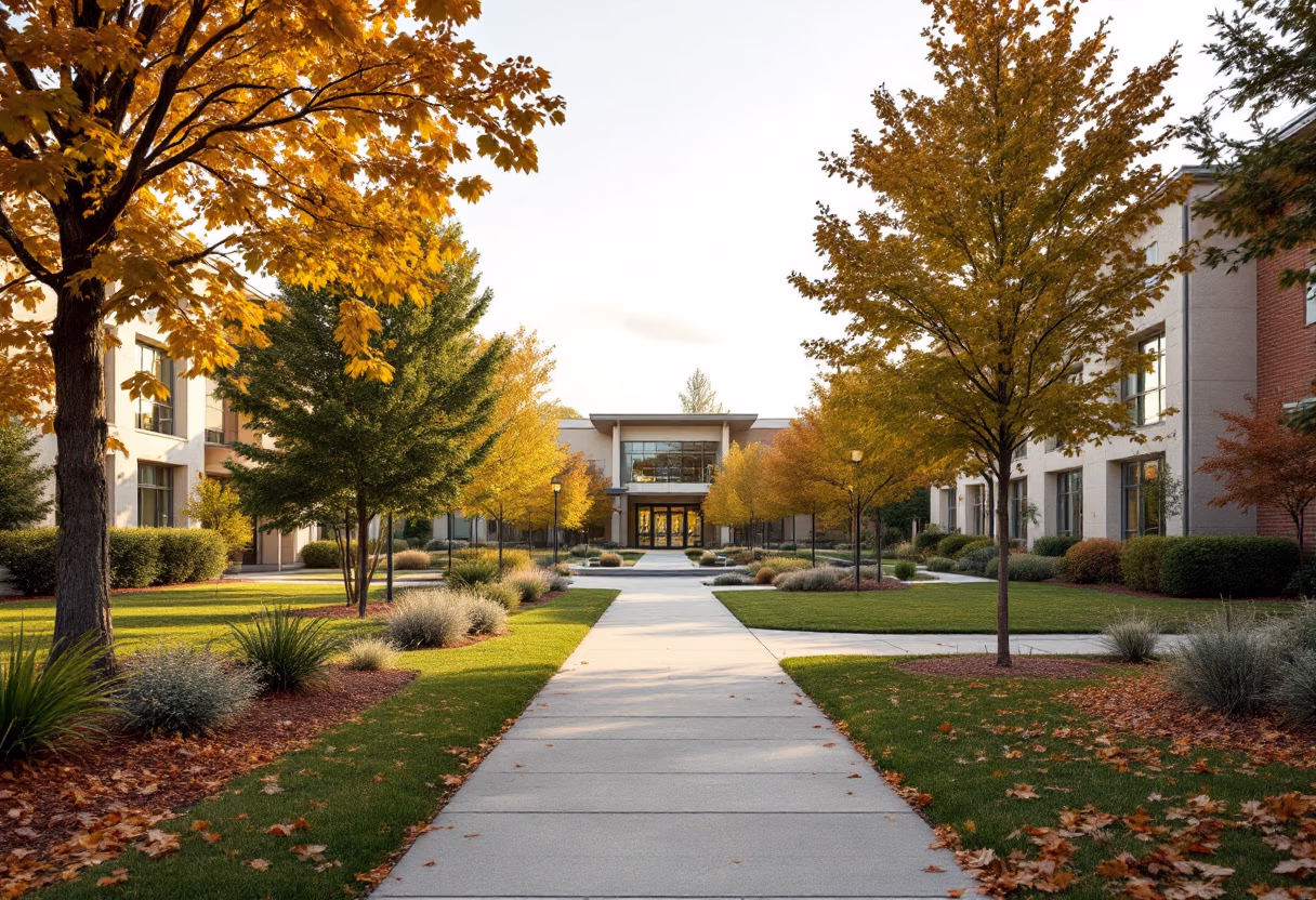 [background image] landscape of school campus