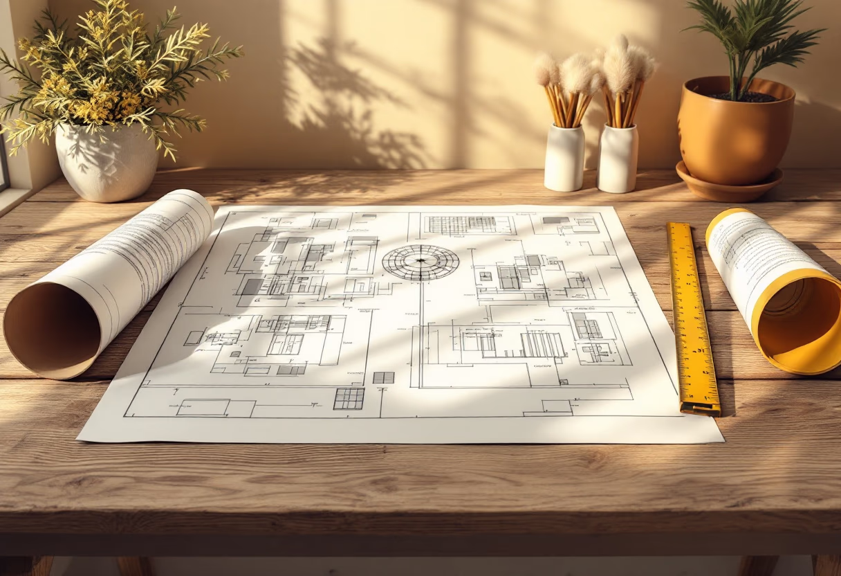 [background image] image of blueprint (for a construction company)