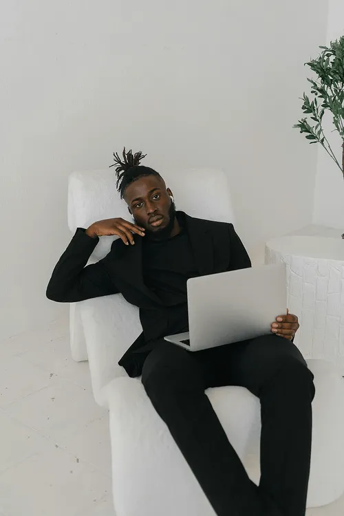 man sitting on a chair