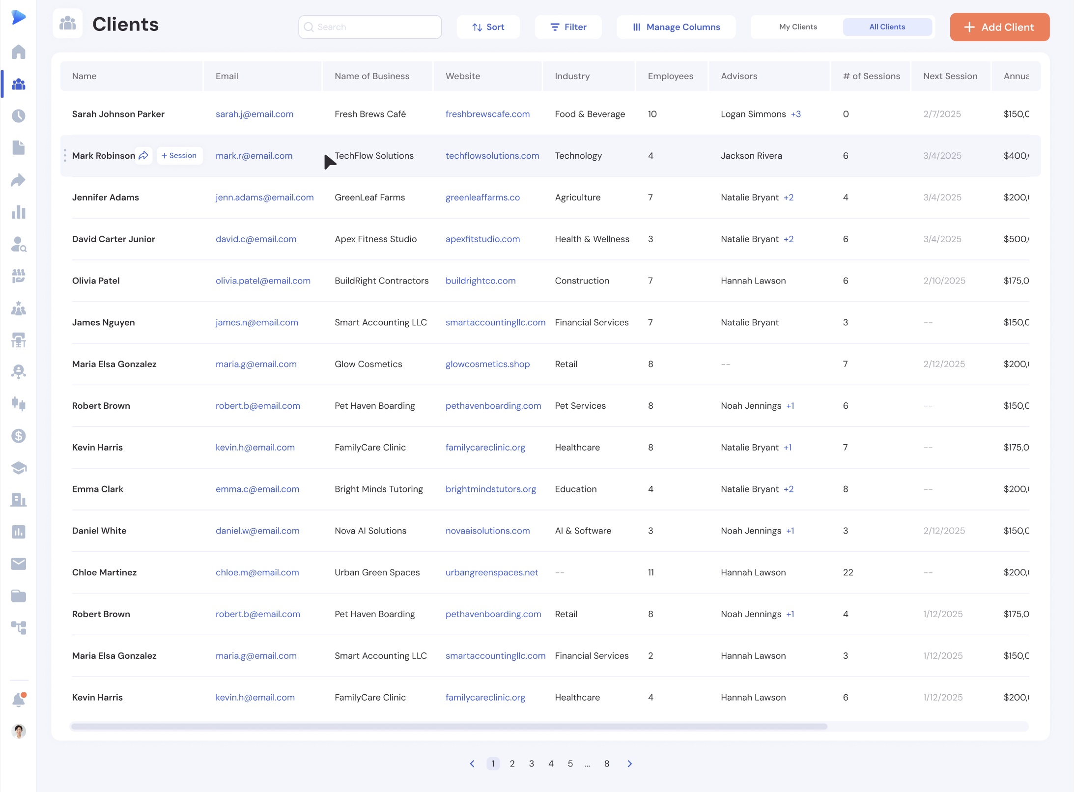 Event calendar with card, list, and calendar views