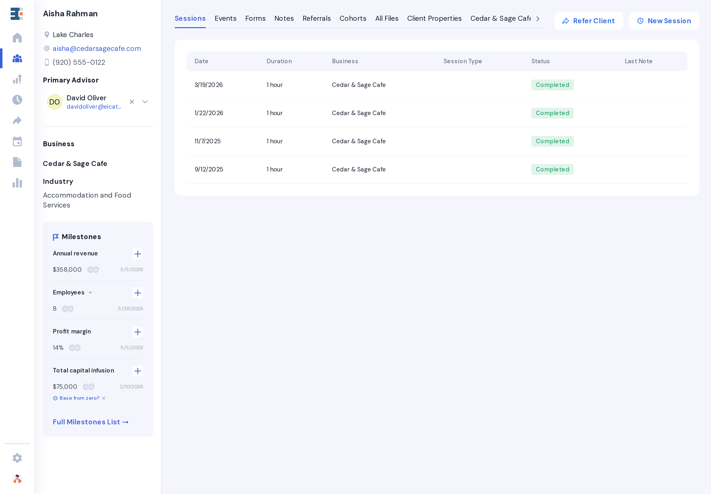 Program history, milestones, and notes — on a single record.