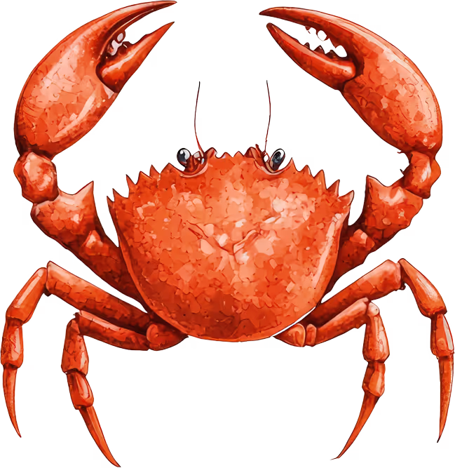 Crab watercolor illustration
