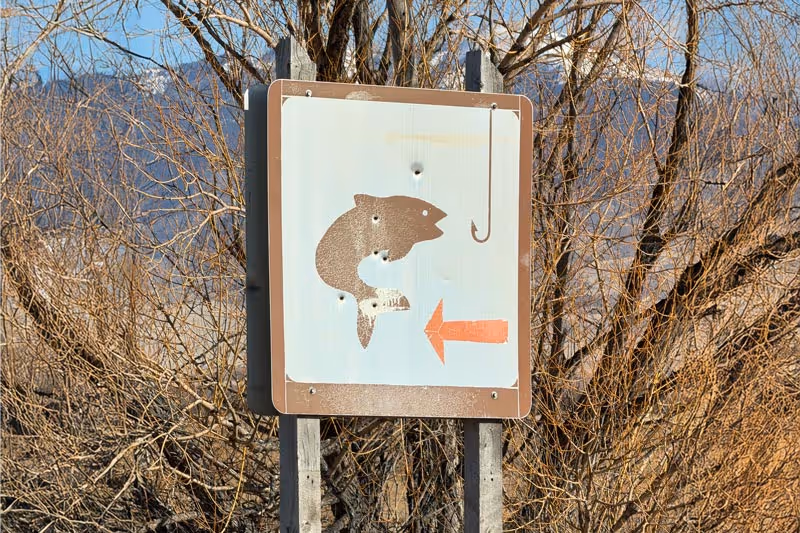 Fishing access sign.