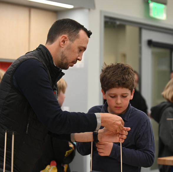 A teacher with a student.