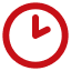 Red clock icon showing time around 2:15.