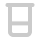 Simple white laboratory beaker icon on black background.