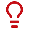 Simple red computer monitor icon on a white background.
