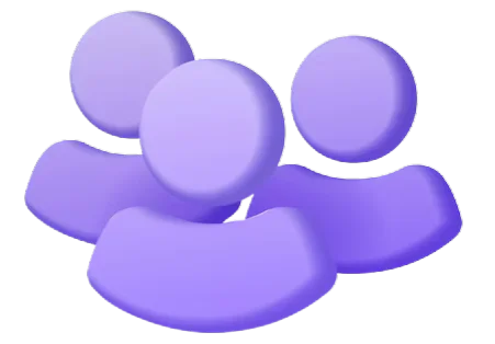 people icon 3 heads 3d