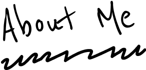 Title saying "About Me" in handwritten font