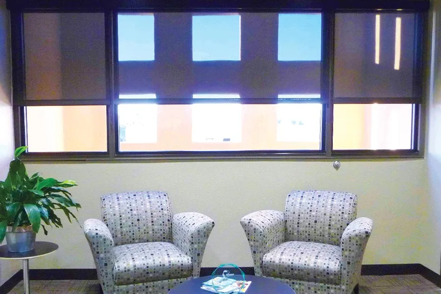 Doctors office with window shades in Phoenix