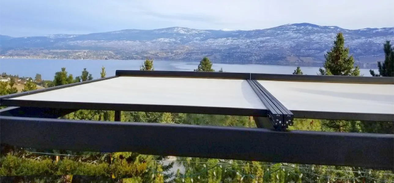 SkyShades being used as a retractable awning