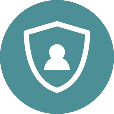User icon in shield logo